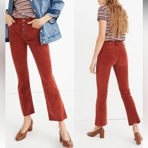 MADEWELL Cali Demi-Boot Corduroy Jeans/Pants- Canterbury Red